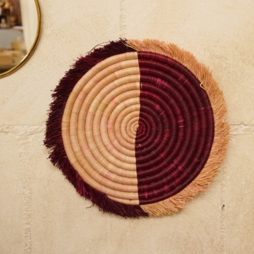 Raffia Placemat Rwanda Bordeaux Roze Ø30 cm #31