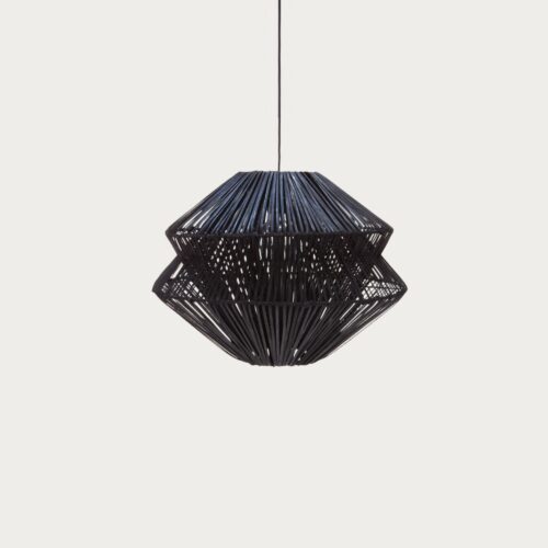 Zwarte rotan hanglamp Laut ⌀40cm