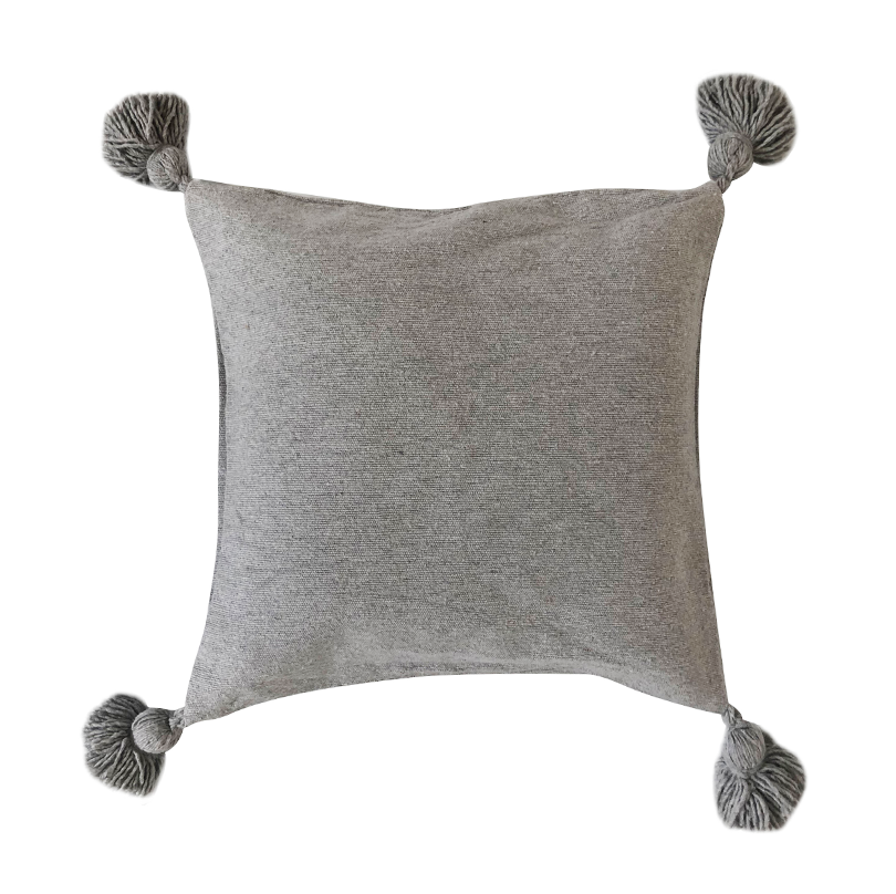Kussen Pom Pom Grijs