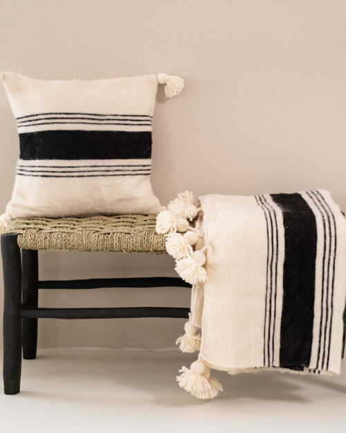 Plaid Pompom Striped