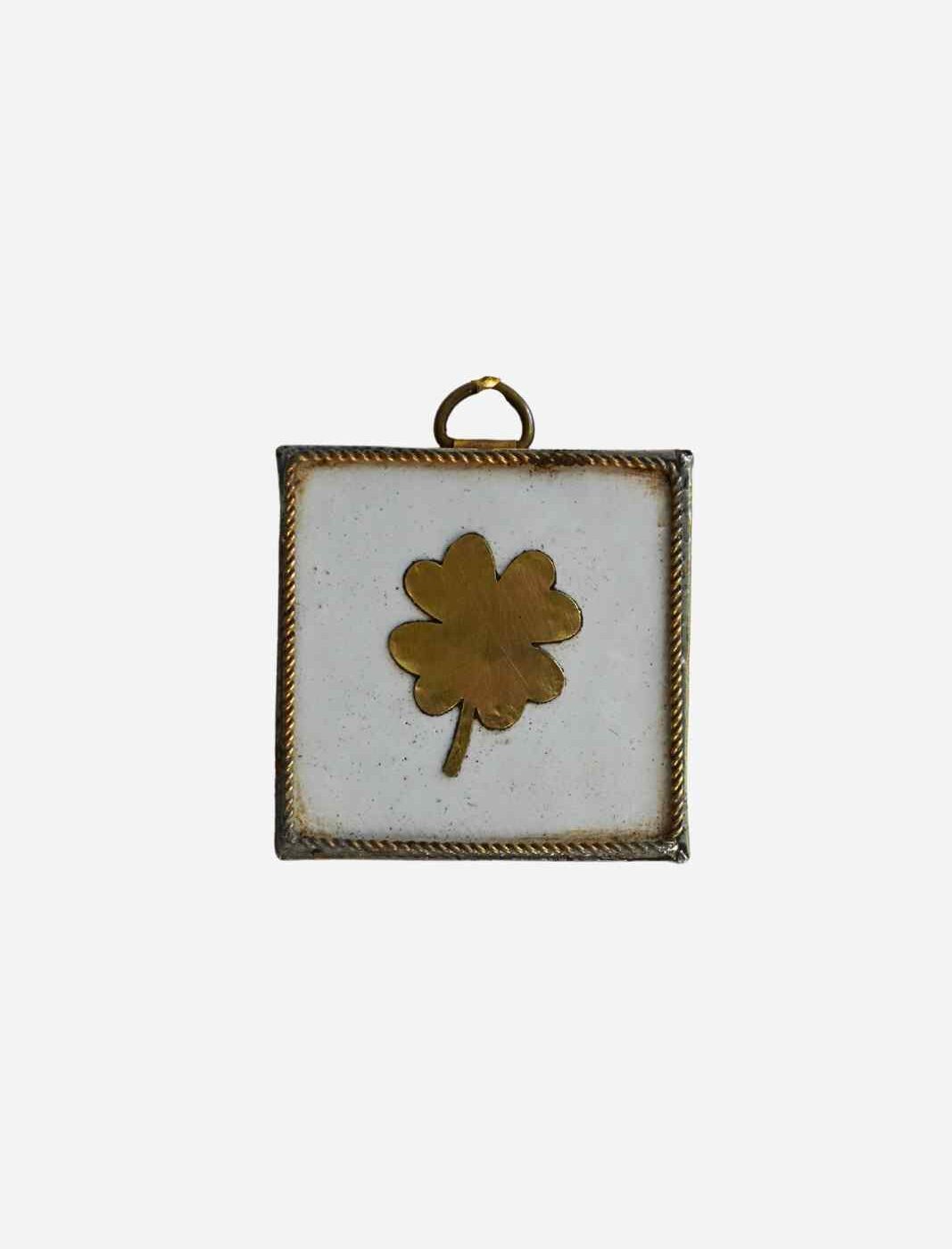 Mini Tegel Klaver Golden Wit