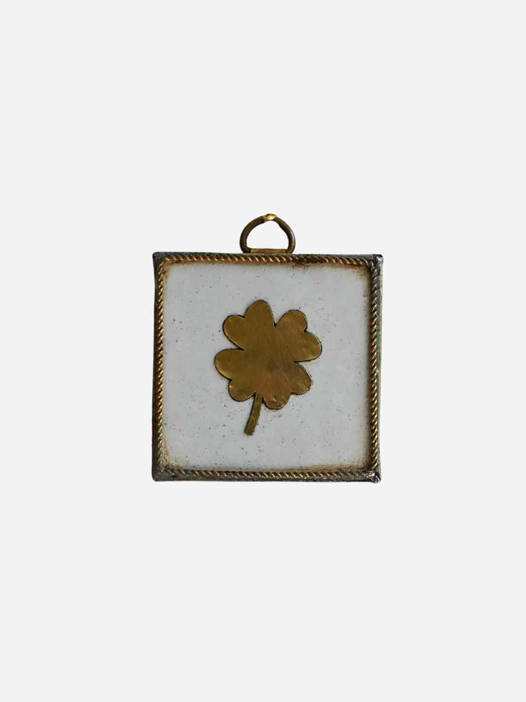 Mini Tegel Klaver Golden Wit