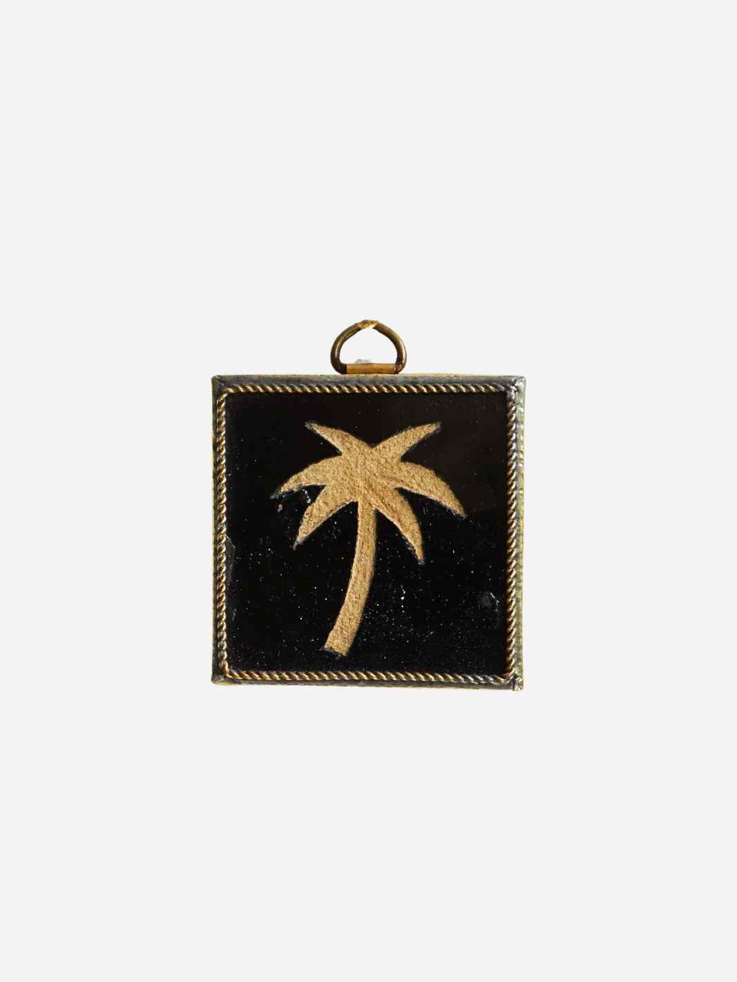 Mini Tegel Palm Carved Zwart